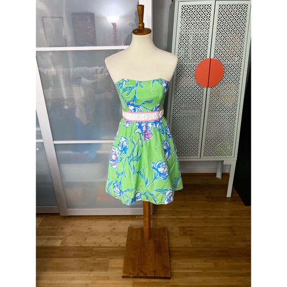 Lilly Pulitzer Dresses & Skirts - Lilly Pulitzer Langley Green Beaded Waist Dress